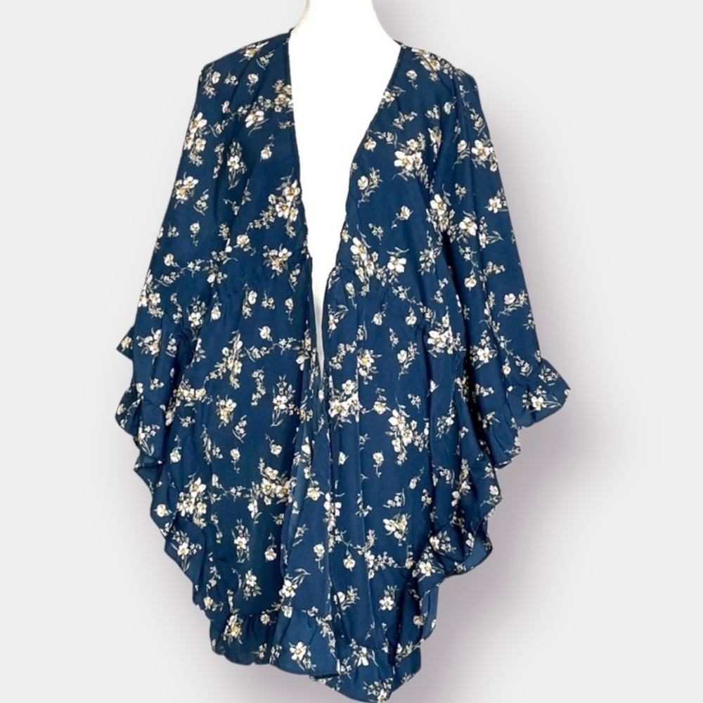 Navy Floral Wrap Size L-Xl
